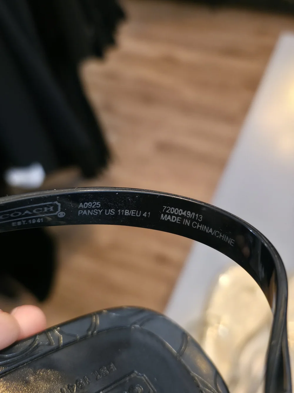 Coach Women's Black Jelly T-Strap Sandals - Picture 8 of 8